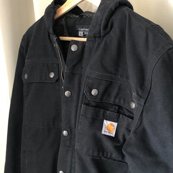 MEN'S SHERPA-LINED UTILITY JACKET - RELAXED FIT - WASHED DUCK - Picture 3 of 12